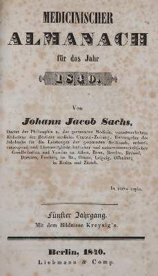Große Abbildung Nr.23: 141-1704 Sachs,J.J.: (Medizin)