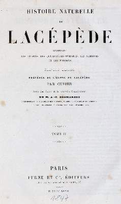 Große Abbildung Nr.1: 141-1737 Lacepede,(B.G.E.de).: (Zoologie)