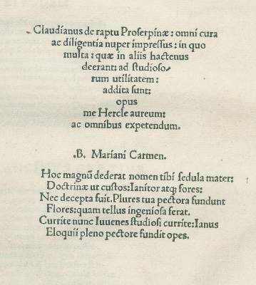 Große Abbildung Nr.1: 141-176 Claudianus,C.: (Inkunabeln)