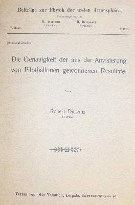 Große Abbildung Nr.1: 141-1765 Dietzius,R.: (Verschiedene Gebiete - Varia, Aeronautik)