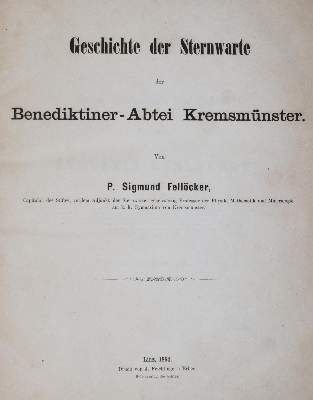 Große Abbildung Nr.1: 141-1779 Fellöcker,S.: (Verschiedene Gebiete - Varia, Astronomie, Österreich)