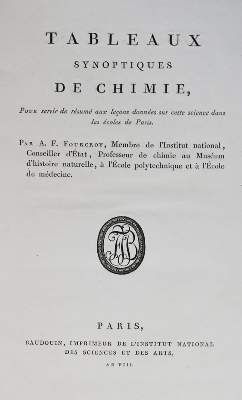 Große Abbildung Nr.1: 141-1803 Fourcroy,A.F.: (Verschiedene Gebiete - Varia, Chemie)