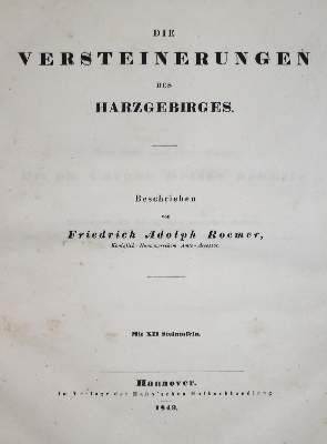 Große Abbildung Nr.2: 141-1832 Roemer,F.A.: (Verschiedene Gebiete - Varia, Geologie - Mineralogie u. Paläontologie)