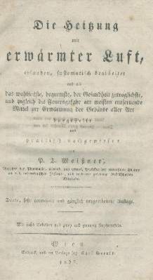 Große Abbildung Nr.1: 141-1841 Meißner,P.G.: (Verschiedene Gebiete - Varia, Heizung)