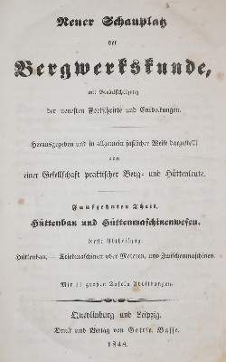 Große Abbildung Nr.2: 141-1845 Hüttenbau und Hüttenmaschinenbau.: (Verschiedene Gebiete - Varia)