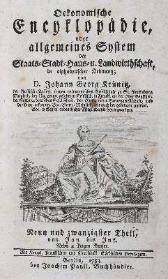 Große Abbildung Nr.1: 141-1850 Krünitz,J.G.: (Verschiedene Gebiete - Varia)