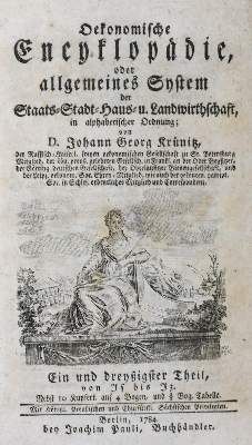 Große Abbildung Nr.1: 141-1852 Krünitz,J.G.: (Verschiedene Gebiete - Varia)
