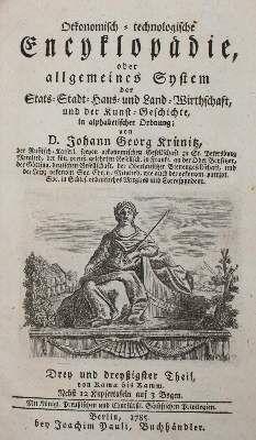Große Abbildung Nr.1: 141-1854 Krünitz,J.G.: (Verschiedene Gebiete - Varia)