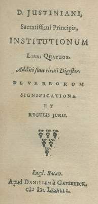Große Abbildung Nr.1: 141-188 Justinianus.: (Alte Drucke, Handschriften und Theologie)