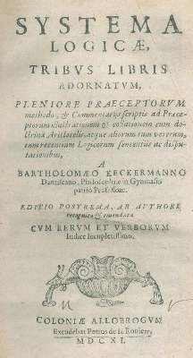 Große Abbildung Nr.1: 141-191 Keckermann,B.: (Alte Drucke, Handschriften und Theologie)