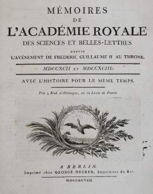 Große Abbildung Nr.1: 141-1915 Memoires de l'Academie Royale: (Verschiedene Gebiete - Varia)