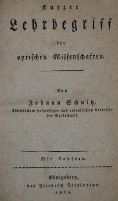 Große Abbildung Nr.1: 141-1925 Schultz,J.F.: (Verschiedene Gebiete - Varia, Optik)