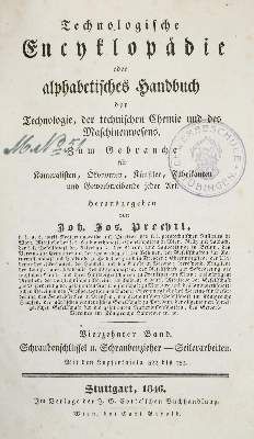 Große Abbildung Nr.1: 141-1936 Prechtl,J.J.: (Verschiedene Gebiete - Varia)