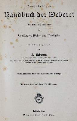 Große Abbildung Nr.1: 141-1956 Schams,J.: (Verschiedene Gebiete - Varia, Textil)