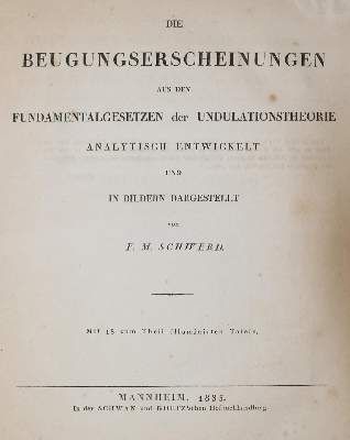 Große Abbildung Nr.2: 141-1965 Schwerd,F.M.: (Verschiedene Gebiete - Varia, Undulationstheorie)