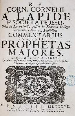 Große Abbildung Nr.1: 141-199 Lapide,C.a.: (Alte Drucke, Handschriften und Theologie)