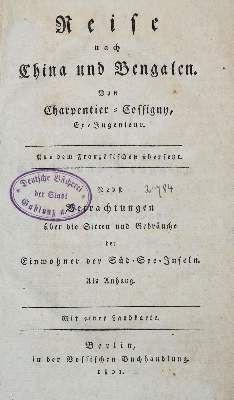 Große Abbildung Nr.1: 141-2015 Charpentier-Cossigny,(J.F.).: (Asien)