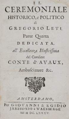 Große Abbildung Nr.1: 141-207 Leti,G.: (Alte Drucke, Handschriften und Theologie)