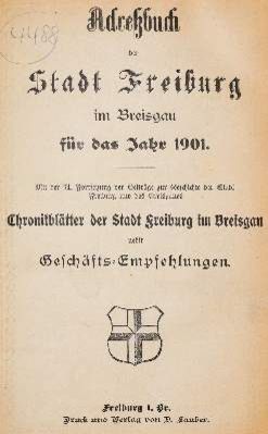 Große Abbildung Nr.2: 141-2091 Adreßbuch: (Deutschland, Freiburg)