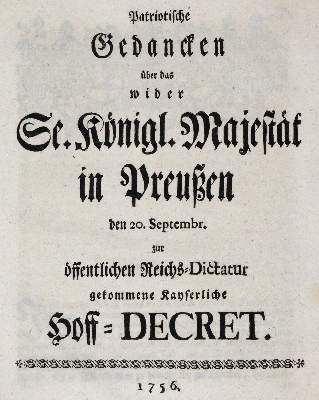 Große Abbildung Nr.4: 141-2177 Decker,J.C.: (Deutschland, Siebenjähriger Krieg, Vier Schriften)