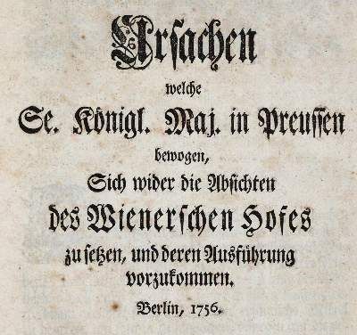 Große Abbildung Nr.4: 141-2178 (Finck von Finckenstein,K.W.v.).: (Deutschland, Siebenjähriger Krieg, Vier Schriften)