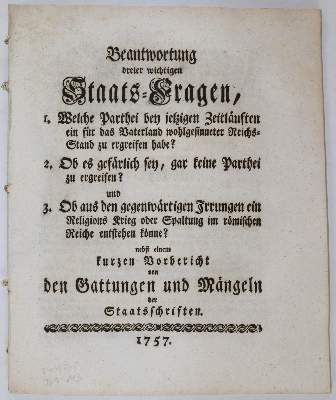 Große Abbildung Nr.21: 141-2182 Gründlicher Beweis,: (Deutschland, Siebenjähriger Krieg, Vier Schriften)