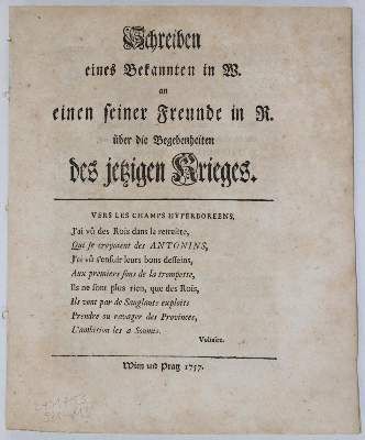 Große Abbildung Nr.22: 141-2184 (Heyne,C.G.).: (Deutschland, Siebenjähriger Krieg, Vier Schriften)
