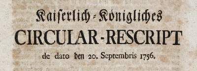 Große Abbildung Nr.1: 141-2185 Kaiserlich-Königliches: (Deutschland, Siebenjähriger Krieg, Vier Schriften)