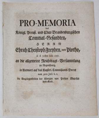 Große Abbildung Nr.21: 141-2192 Ponickau,J.G.v.: (Deutschland, Siebenjähriger Krieg, Vier Schriften)