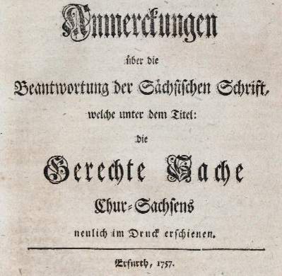 Große Abbildung Nr.2: 141-2193 (Senckenberg,H.C.v.).: (Deutschland, Siebenjähriger Krieg, Vier Schriften)