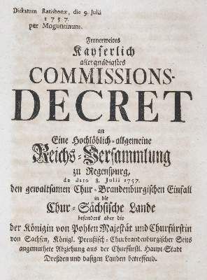 Große Abbildung Nr.1: 141-2194 (Thurn und Taxis,A.v.).: (Deutschland, Siebenjähriger Krieg, Vier Schriften)