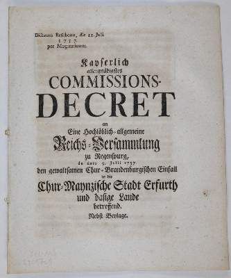 Große Abbildung Nr.21: 141-2194 (Thurn und Taxis,A.v.).: (Deutschland, Siebenjähriger Krieg, Vier Schriften)