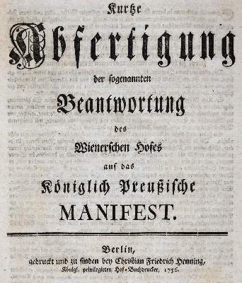 Große Abbildung Nr.2: 141-2197 Untersuchung: (Deutschland, Siebenjähriger Krieg, Vier Schriften)