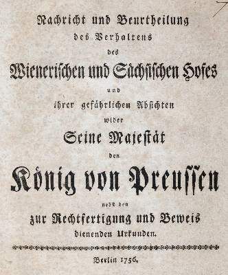 Große Abbildung Nr.3: 141-2197 Untersuchung: (Deutschland, Siebenjähriger Krieg, Vier Schriften)