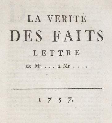 Große Abbildung Nr.1: 141-2198 Verite des faits, La.: (Deutschland, Siebenjähriger Krieg, Vier Schriften)