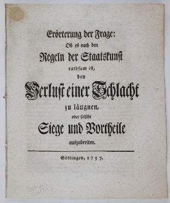 Große Abbildung Nr.21: 141-2199 Zufällige Gedanken: (Deutschland, Siebenjähriger Krieg, Vier Schriften)