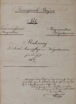 Große Abbildung Nr.1: 141-2213 Rechnung der Local-Armenpflege: (Deutschland, Wilgartswiesen, Armenpflege)