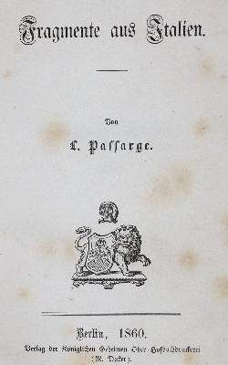 Große Abbildung Nr.1: 141-2267 Passarge,L.: (Italien)