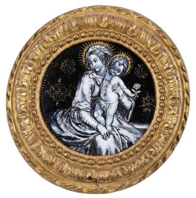 Große Abbildung Nr.1: 141-2471 Maleremaille - Madonna mit Kind.: (Varia, Emaille)