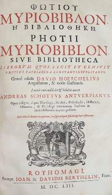 Große Abbildung Nr.1: 141-252 Photios.: (Alte Drucke, Handschriften und Theologie)