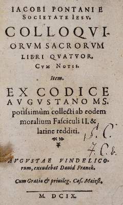 Große Abbildung Nr.1: 141-260 Pontanus,J.: (Alte Drucke, Handschriften und Theologie)