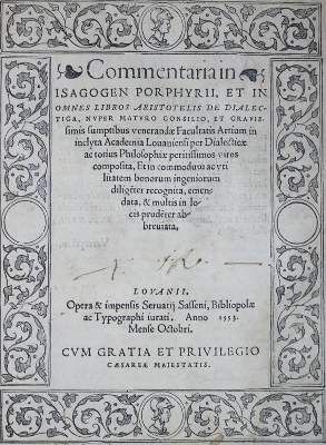 Große Abbildung Nr.1: 141-261 Porphyrios.: (Alte Drucke, Handschriften und Theologie)