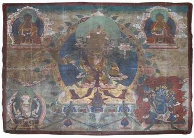 Große Abbildung Nr.1: 141-2623 Bedeutendes Thangka: (Asiatika, Thangkas)