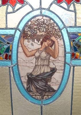 Große Abbildung Nr.4: 141-2644 Bedeutender Jugendstil Paravent.: (Möbel)