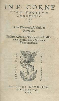 Große Abbildung Nr.1: 141-270 Rhenanus,B.: (Alte Drucke, Handschriften und Theologie)