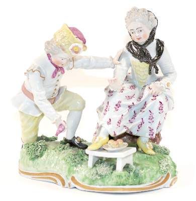 Große Abbildung Nr.1: 141-2734 Genrefigurengruppe: (Porzellan u. Keramik, Frankenthal)