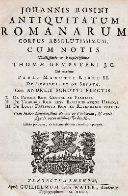 Große Abbildung Nr.1: 141-274 Rosinus,J.: (Alte Drucke, Handschriften und Theologie)