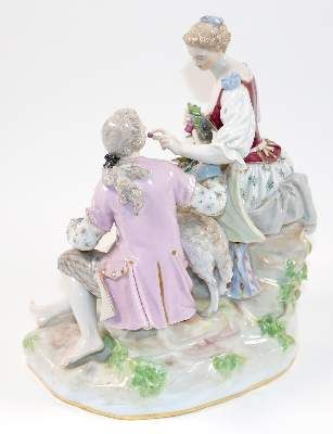 Große Abbildung Nr.2: 141-2750 Schäfergruppe - Michel Victor Acier: (Porzellan u. Keramik, Meissen)