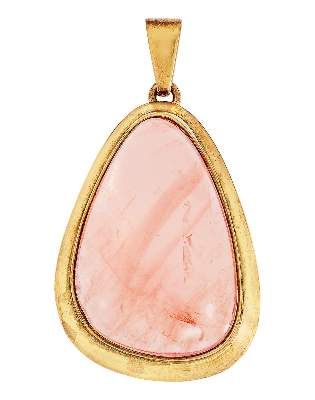 Große Abbildung Nr.1: 141-2771 Collieranhänger mit Rosenquarz.: (Schmuck, Anhänger)