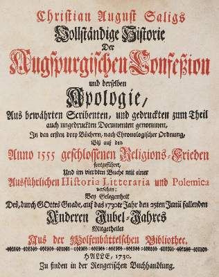 Große Abbildung Nr.1: 141-278 Salig,C.A.: (Alte Drucke, Handschriften und Theologie)